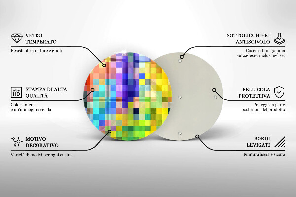 De vidrio templado Cuadrados de píxeles de colores