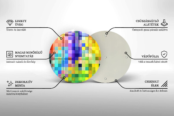 De vidrio templado Cuadrados de píxeles de colores