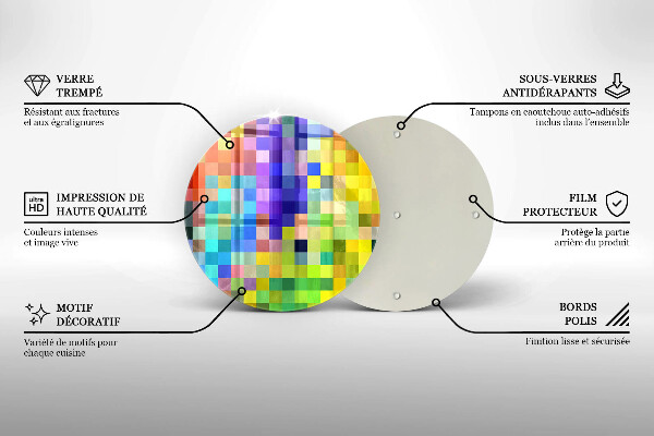 De vidrio templado Cuadrados de píxeles de colores