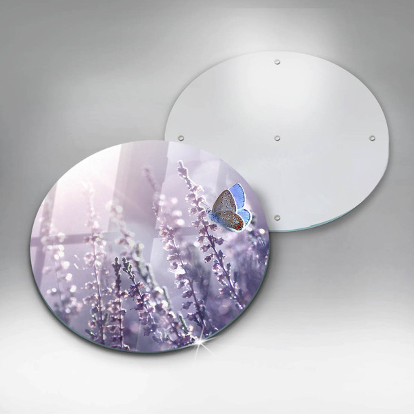 De vidrio templado Flores silvestres y mariposas