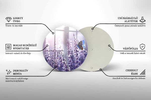 De vidrio templado Flores silvestres y mariposas