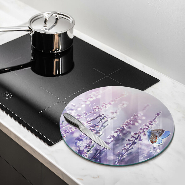 De vidrio templado Flores silvestres y mariposas