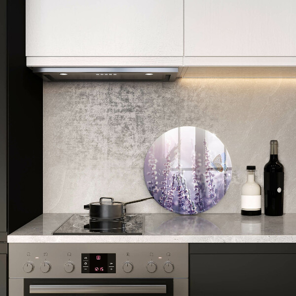 De vidrio templado Flores silvestres y mariposas