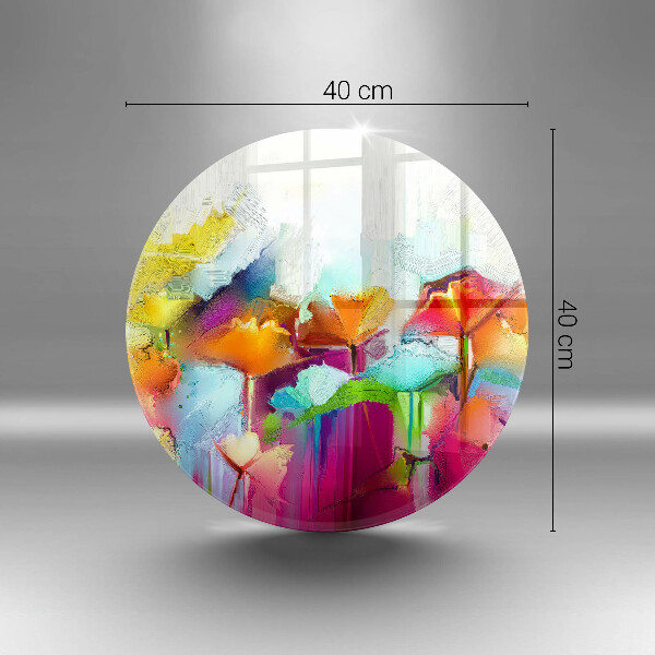 De vidrio templado Flores pintadas