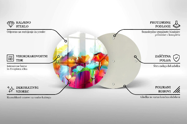 De vidrio templado Flores pintadas