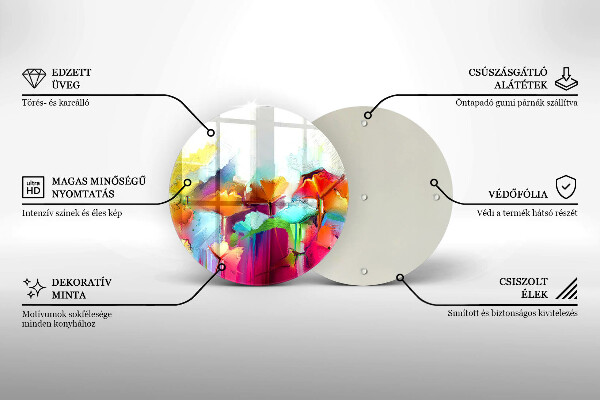 De vidrio templado Flores pintadas