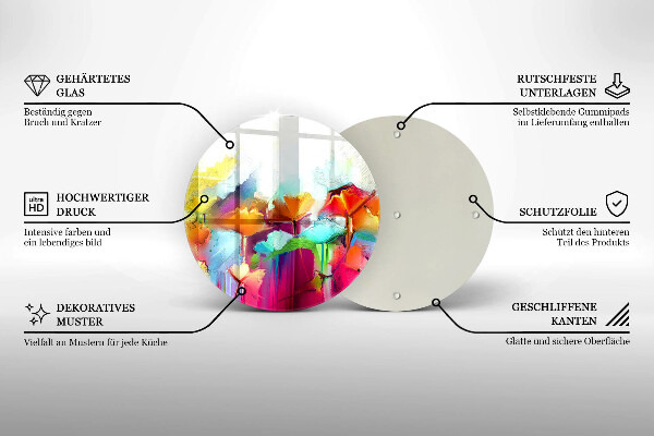 De vidrio templado Flores pintadas