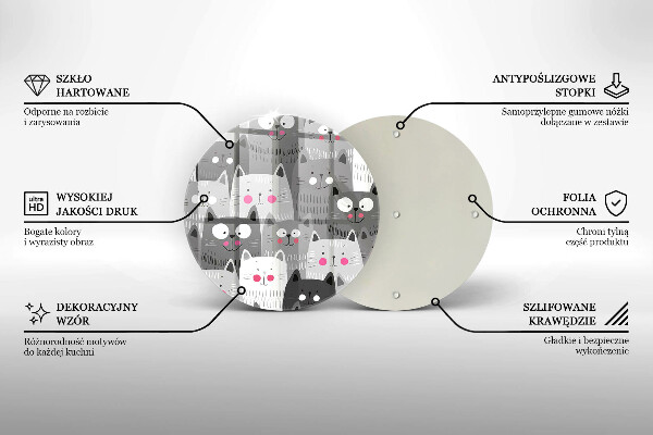De vidrio templado Ilustración de gatos