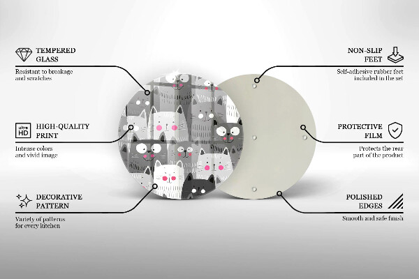 De vidrio templado Ilustración de gatos
