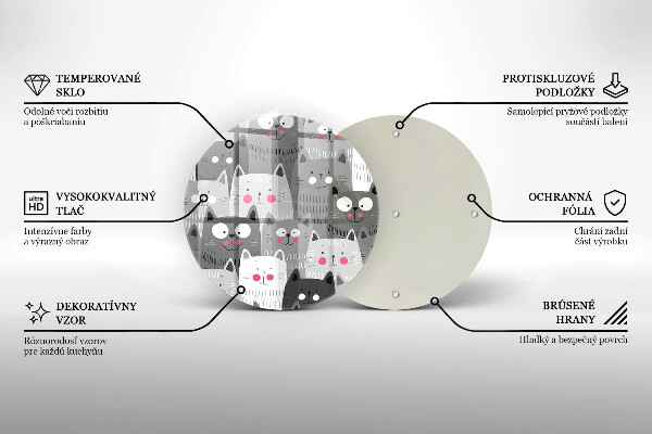 De vidrio templado Ilustración de gatos