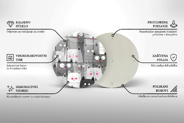 De vidrio templado Ilustración de gatos