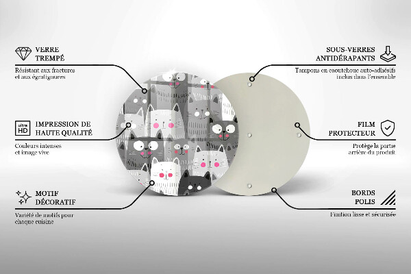 De vidrio templado Ilustración de gatos