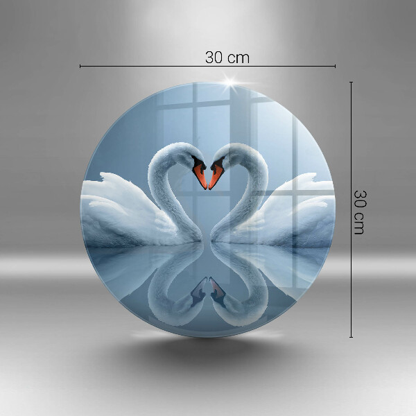 De vidrio templado Dos corazones de cisne