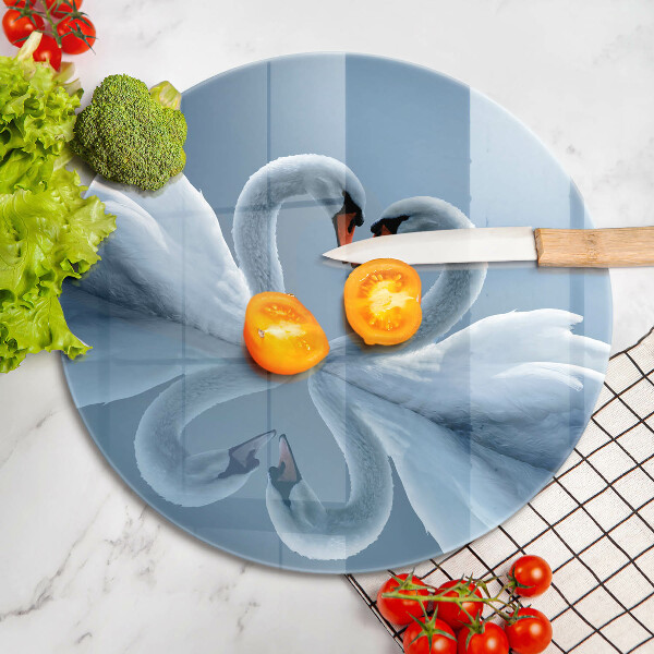 De vidrio templado Dos corazones de cisne