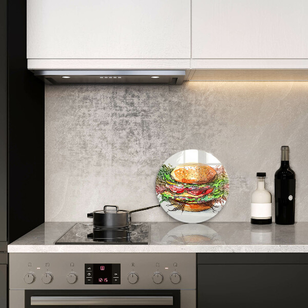 De vidrio templado Dibujo de hamburguesa