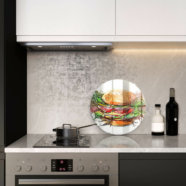 De vidrio templado Dibujo de hamburguesa
