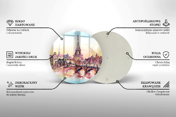 De vidrio templado Paisaje de la torre eiffel de parís