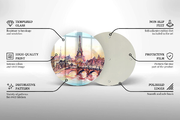 De vidrio templado Paisaje de la torre eiffel de parís