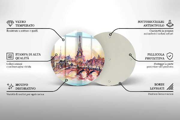 De vidrio templado Paisaje de la torre eiffel de parís