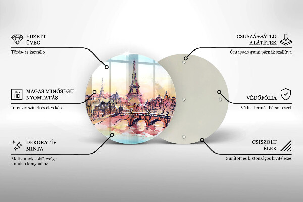 De vidrio templado Paisaje de la torre eiffel de parís