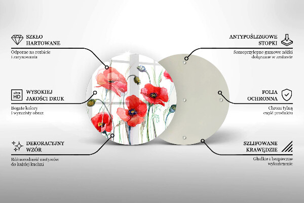 De vidrio templado Flores de amapolas rojas