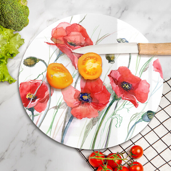 De vidrio templado Flores de amapolas rojas