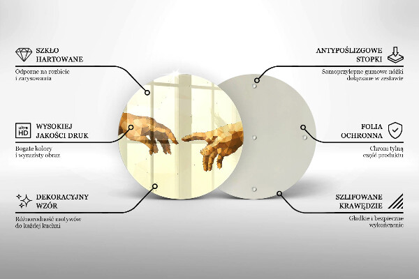 De vidrio templado Creación de las manos de adán