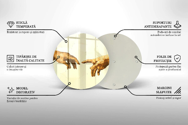 De vidrio templado Creación de las manos de adán