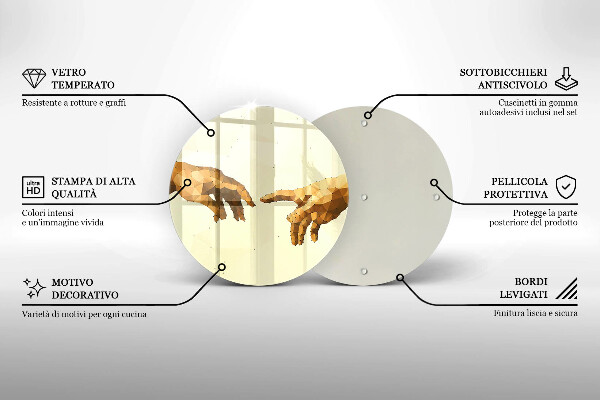 De vidrio templado Creación de las manos de adán
