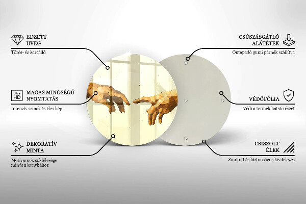 De vidrio templado Creación de las manos de adán