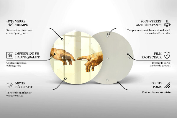 De vidrio templado Creación de las manos de adán