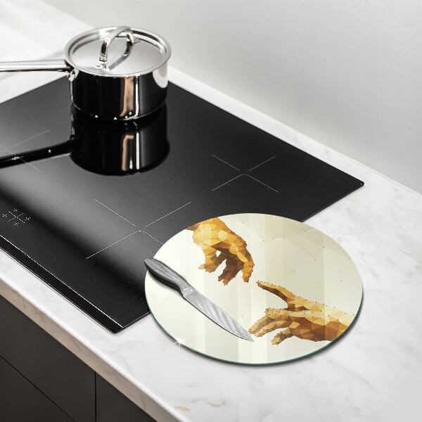 De vidrio templado Creación de las manos de adán