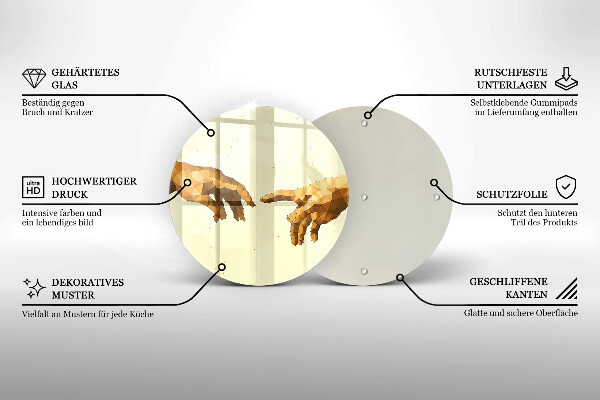 De vidrio templado Creación de las manos de adán