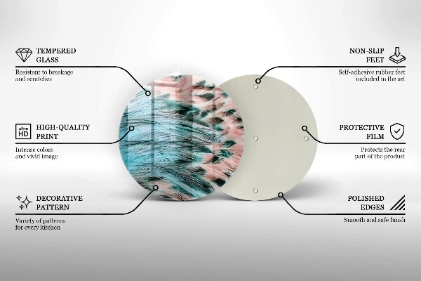 De vidrio templado Plumas de pájaro boho