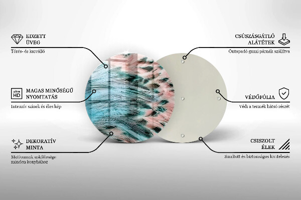 De vidrio templado Plumas de pájaro boho