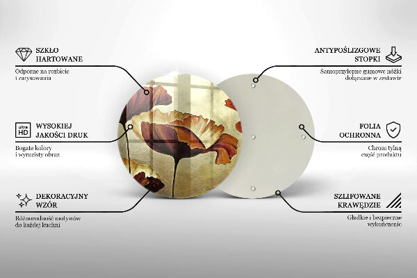 De vidrio templado Flores boho pintadas