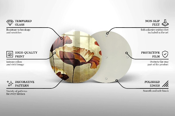 De vidrio templado Flores boho pintadas