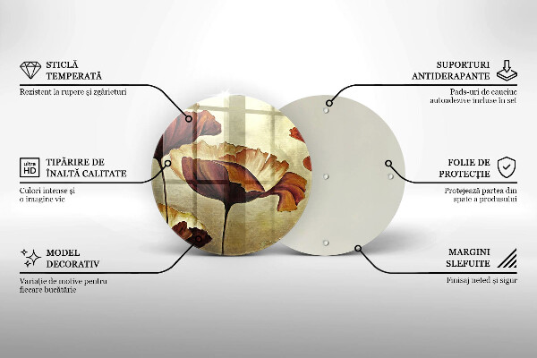 De vidrio templado Flores boho pintadas