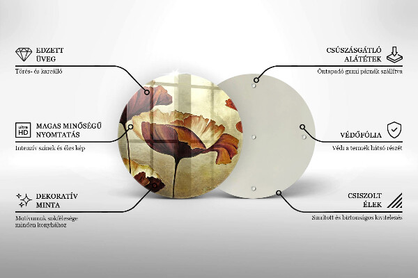 De vidrio templado Flores boho pintadas