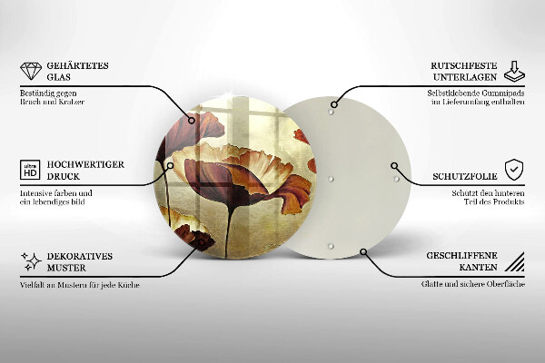 De vidrio templado Flores boho pintadas