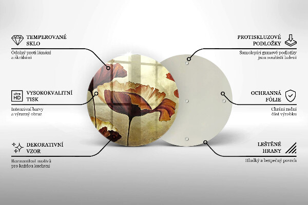 De vidrio templado Flores boho pintadas