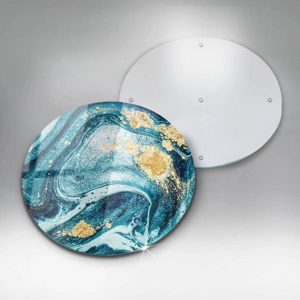 De vidrio templado Abstracción de oro azul