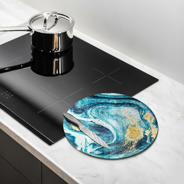 De vidrio templado Abstracción de oro azul