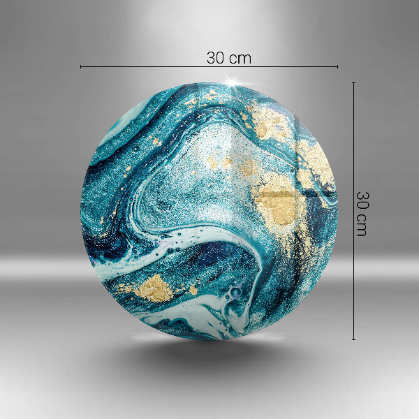 De vidrio templado Abstracción de oro azul