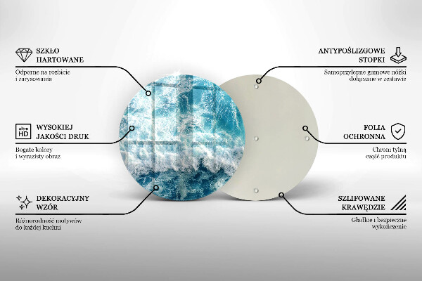 De vidrio templado Olas de agua de mar