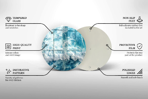 De vidrio templado Olas de agua de mar