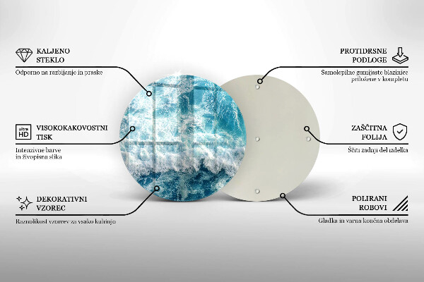 De vidrio templado Olas de agua de mar