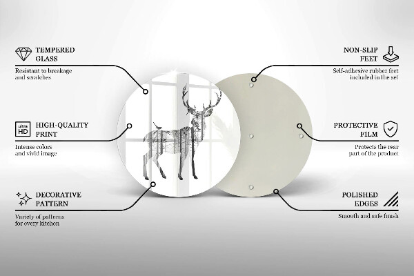 De vidrio templado Ilustración de ciervos y bosques