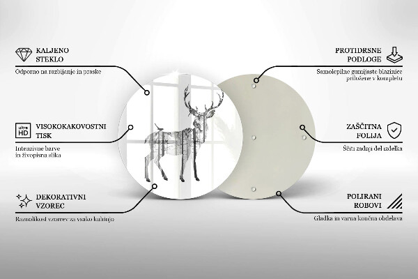 De vidrio templado Ilustración de ciervos y bosques