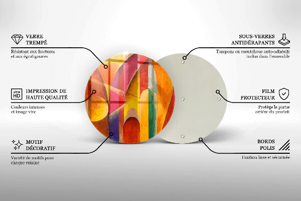 De vidrio templado Abstracción colorida